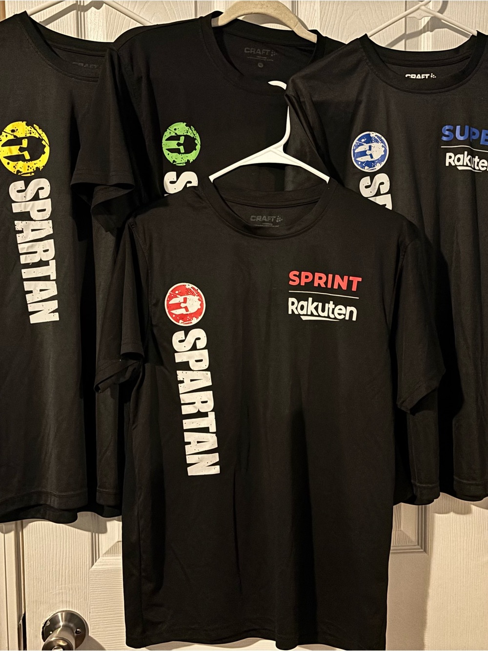Craft Men's Black Spartan race finisher shirt set.